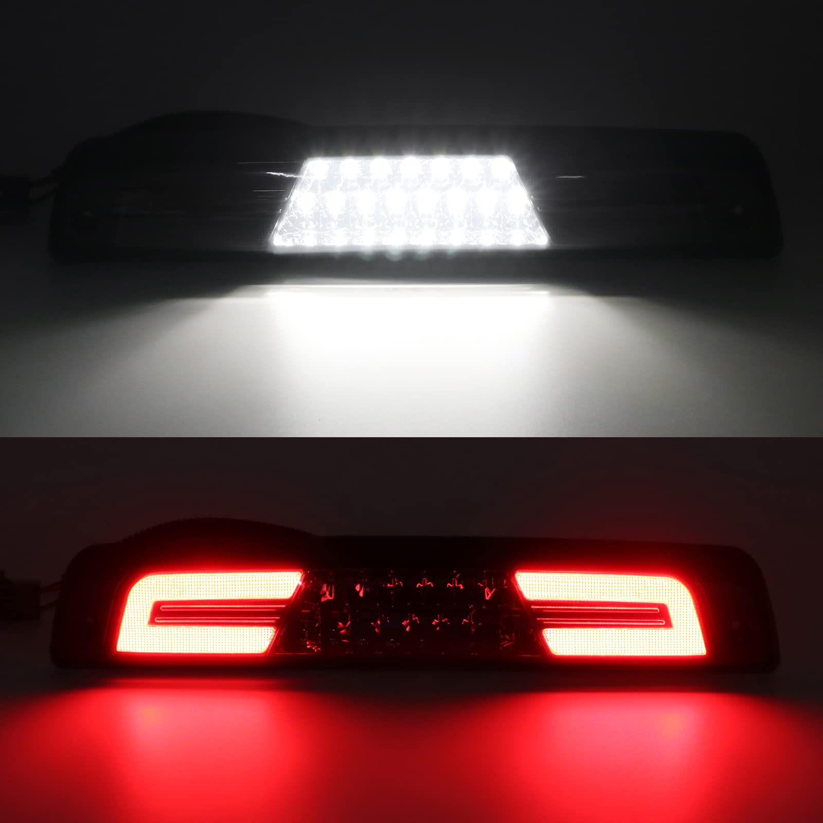 Mynoway LED 3rd Third Brake Lights Replacement for Ram 1500 (1994-1997,1999-2001),Ram 2500/3500 (1994-1997,1999-2002) Rear Center High Mount Stop Cargo Lamp smoked lens(Not fit 1998)