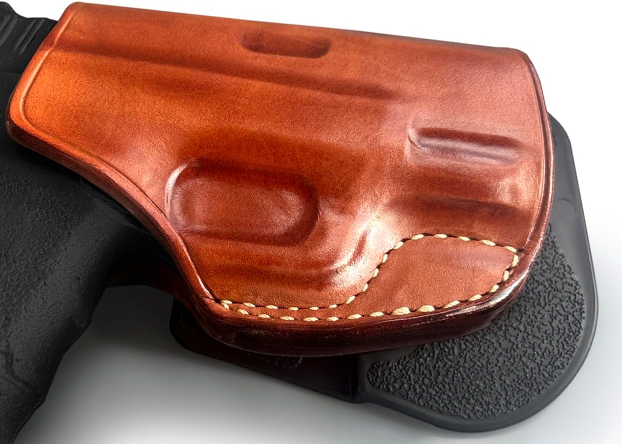 Masc Premium Leather Paddle Holster for Hellcat 3-inch, Right-Hand Draw, Brown #1524#