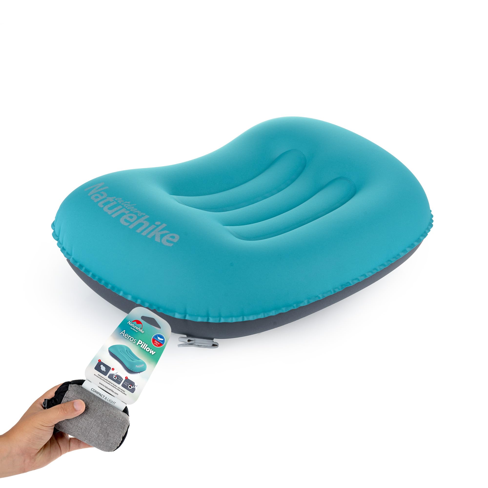 Naturehike Almohada hinchable de viaje de TPU ultraligera, cojín cervical en forma de U para acampar al aire libre, cojín de viaje portátil con soporte óptimo, ideal para viajes y dormir