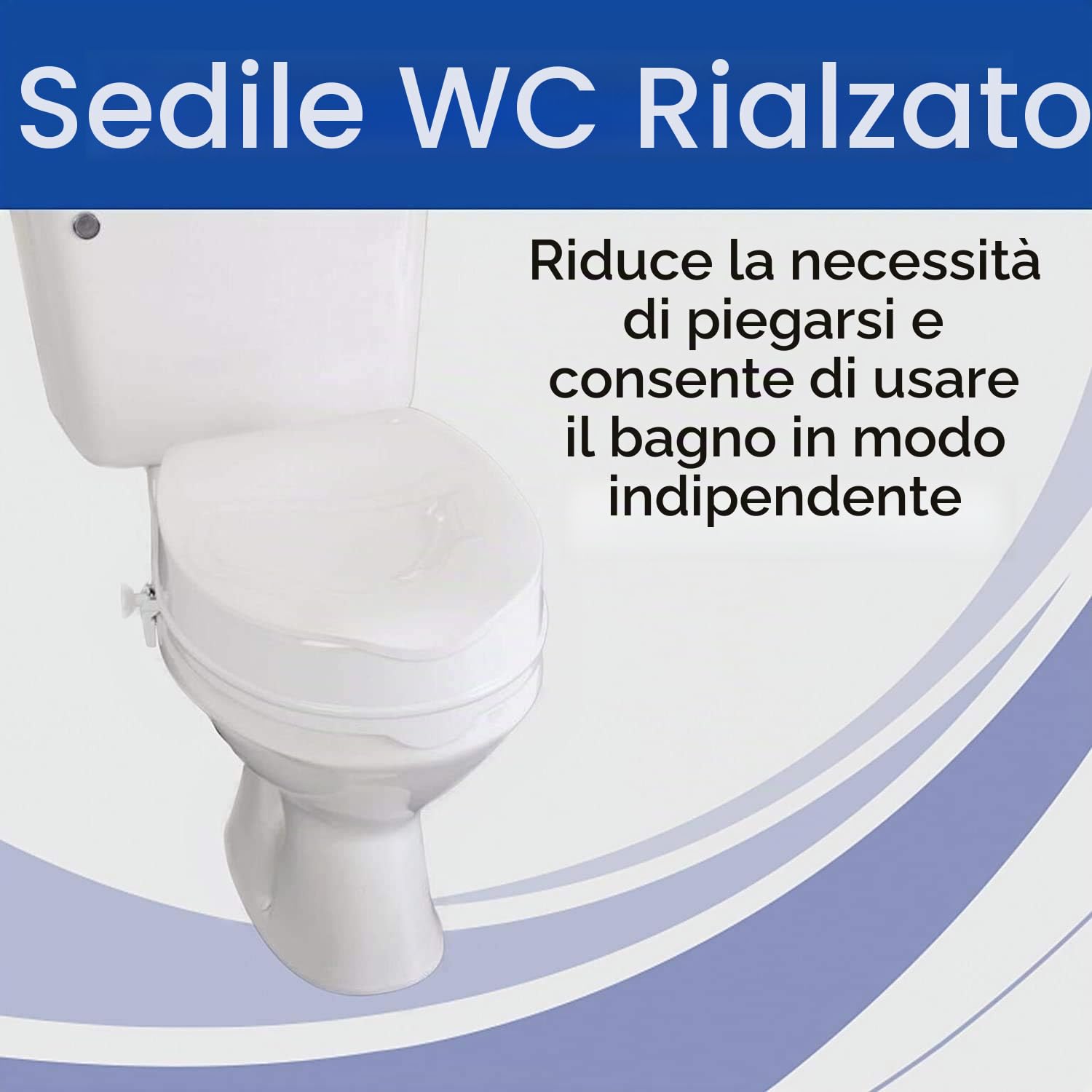 Savanah - Sedile WC rialzato con coperchio 10 cm / 4 pollici, Per persone con mobilità ridotta