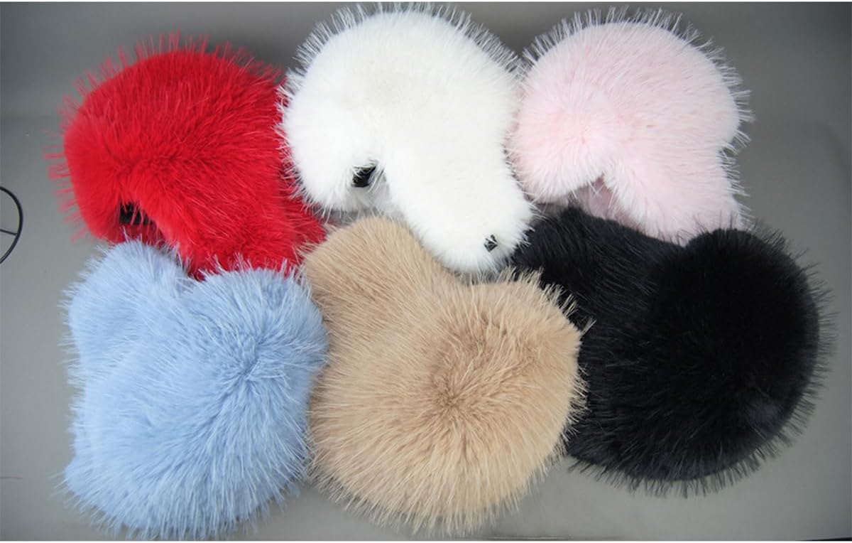 Unisex Faux Fur Trapper Hat, Winter Outdoor Lei Feng Cap Bomber Hat with Warm Earmuffs for Hunting Cycling Hiking