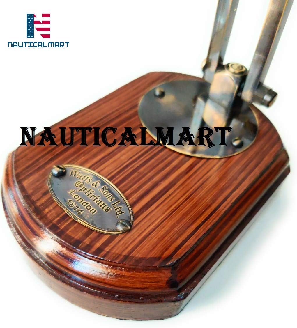 Antique Brass Moveable Lens Magnifying Magnifiers Table Decorative Map Reader Desk Article Vintage Style Magnifier Nautical Glass on Wooden Stand