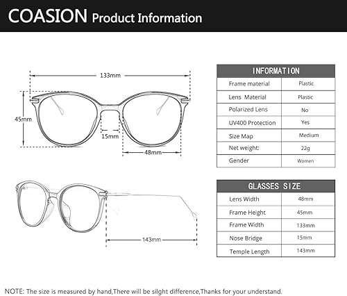 Miniatura 6 de COASION Lentes de bloqueo de luz azul para mujer, estilo vintage, redondas, antirrayos azules, lentes para juegos de computadora