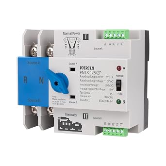 Automatic Transfer Switch for Generator 110V 125Amp ATS Generator Automatic Switch Transferencia Automatica for Home Emergency Backup2P 110V, 125A