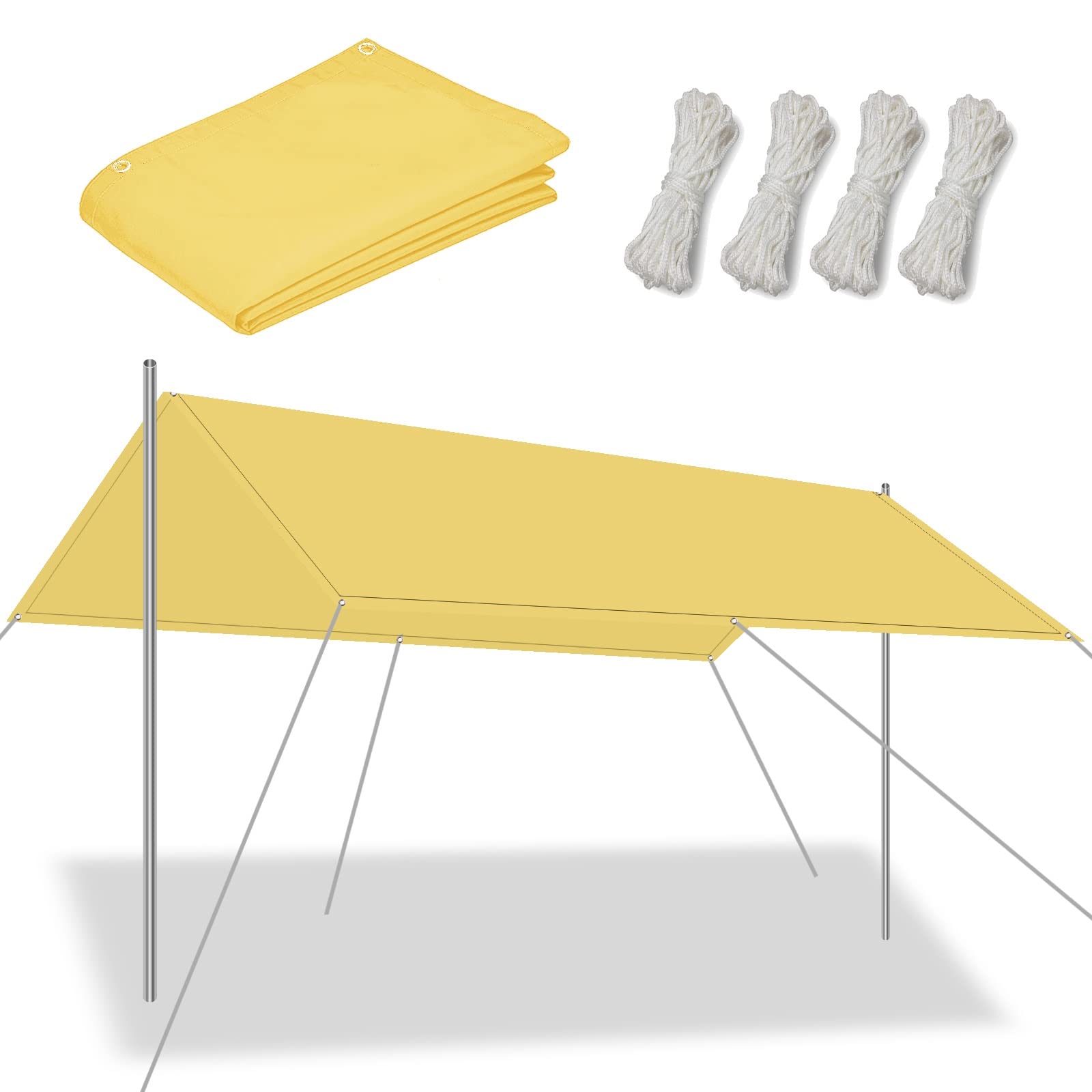Voile d'ombrage rectangulaire 3x10 m crème pour une protection solaire efficace