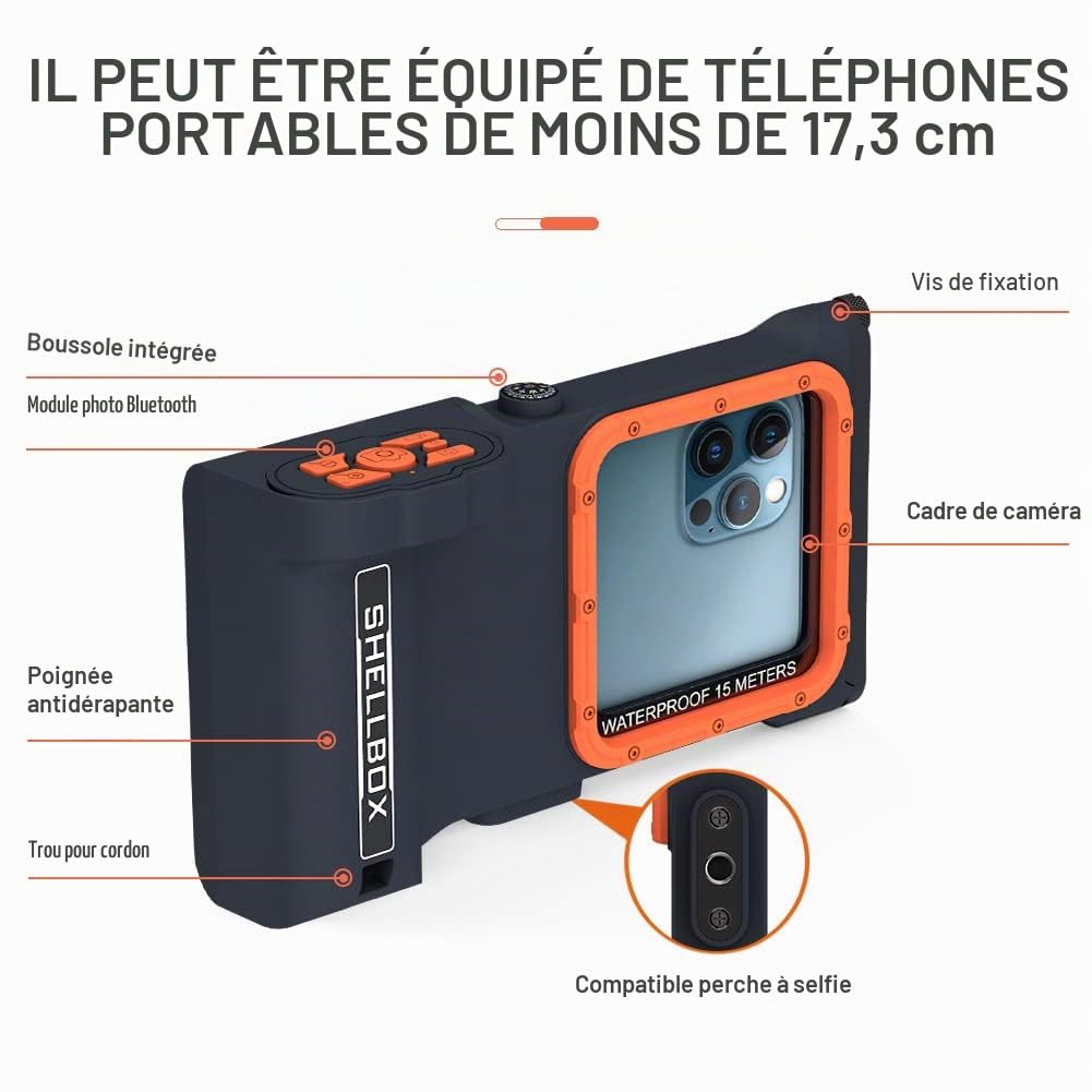 Universel Pochette Étanche Téléphone avec Bluetooth Plongée Coque IPX8 Étanche Étui sous Marin Housse Étanche pour iPhone 15 14 13 12 11 Pro Max XR Samsung Huawei Google OnePlus Motorola