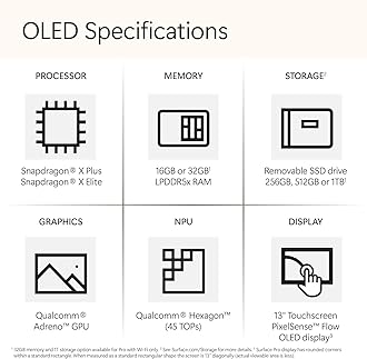 Microsoft Surface Pro 2-in-1 Laptop/Tablet (2024), 13" OLED Touchscreen Display, 16GB RAM, 512GB Storage | Windows 11 Copilot+ PC, Snapdragon X Elite (12 Core), Dune