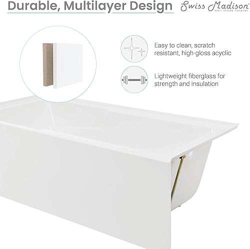 Miniatura 163 de Voltaire - Bañera de 54 x 30 pulgadas para desagüe con delantal BLANCO BRILLO