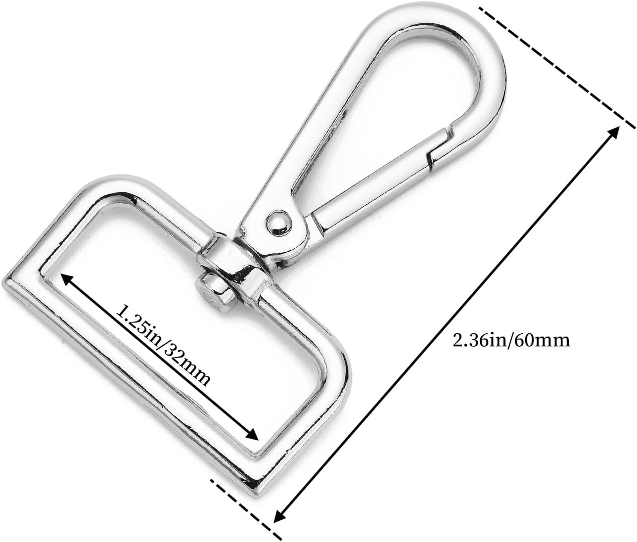 9 Pcs D Ring Swivel Lobster Claw Clasp Push Gate Snap Hooks Trigger Clips for DIY Crafts Keychain Purse Handbag Making,1-1/4 Inch Silver - Image 3