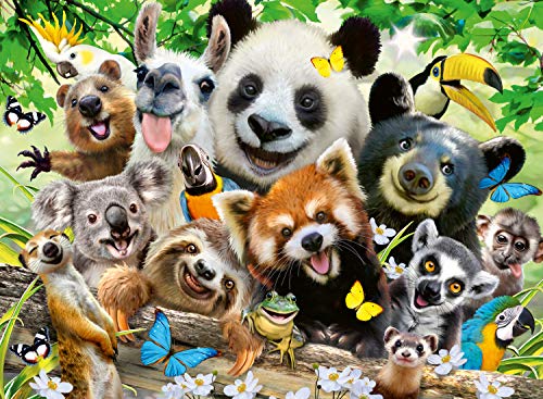 Ravensburger Wildlife Selfie 300 Piece Jigsaw Puzzle for Kids Age 9 Years and Up - Extra Large Pieces