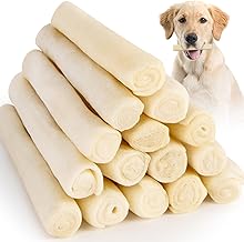 Sukh Rawhide Bones - 15PCS Digestible Rawhide for Small Dogs Dog Chews Long Lasting Rawhide Bones 5 Inch Twist Sticks for Puppy