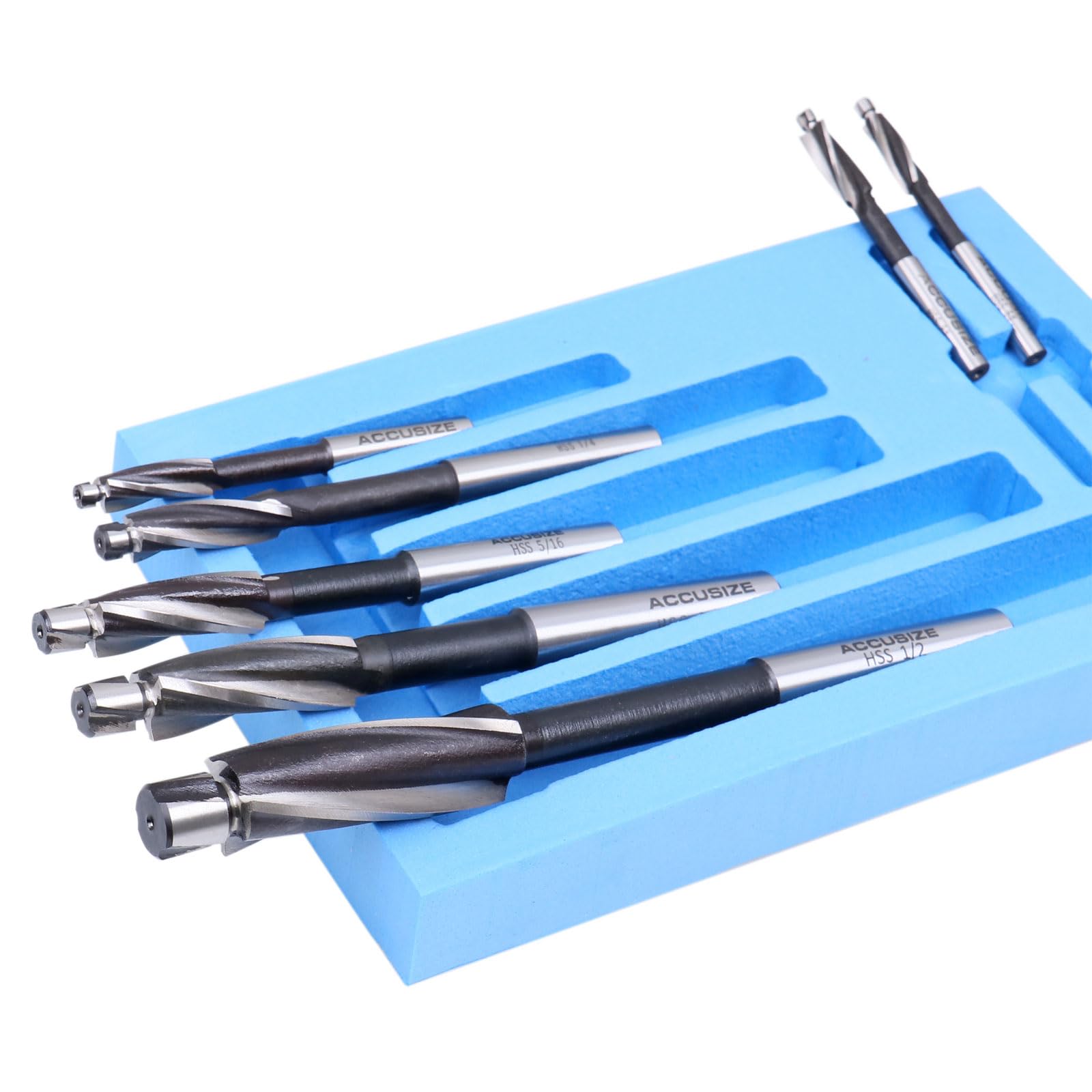 Accusize Industrial Tools H.S.S. Solid Cap Screw Counterbore Set, 3 Flute, Straight Shank, 7 Pc, 508S-0007 — Amazon image 3