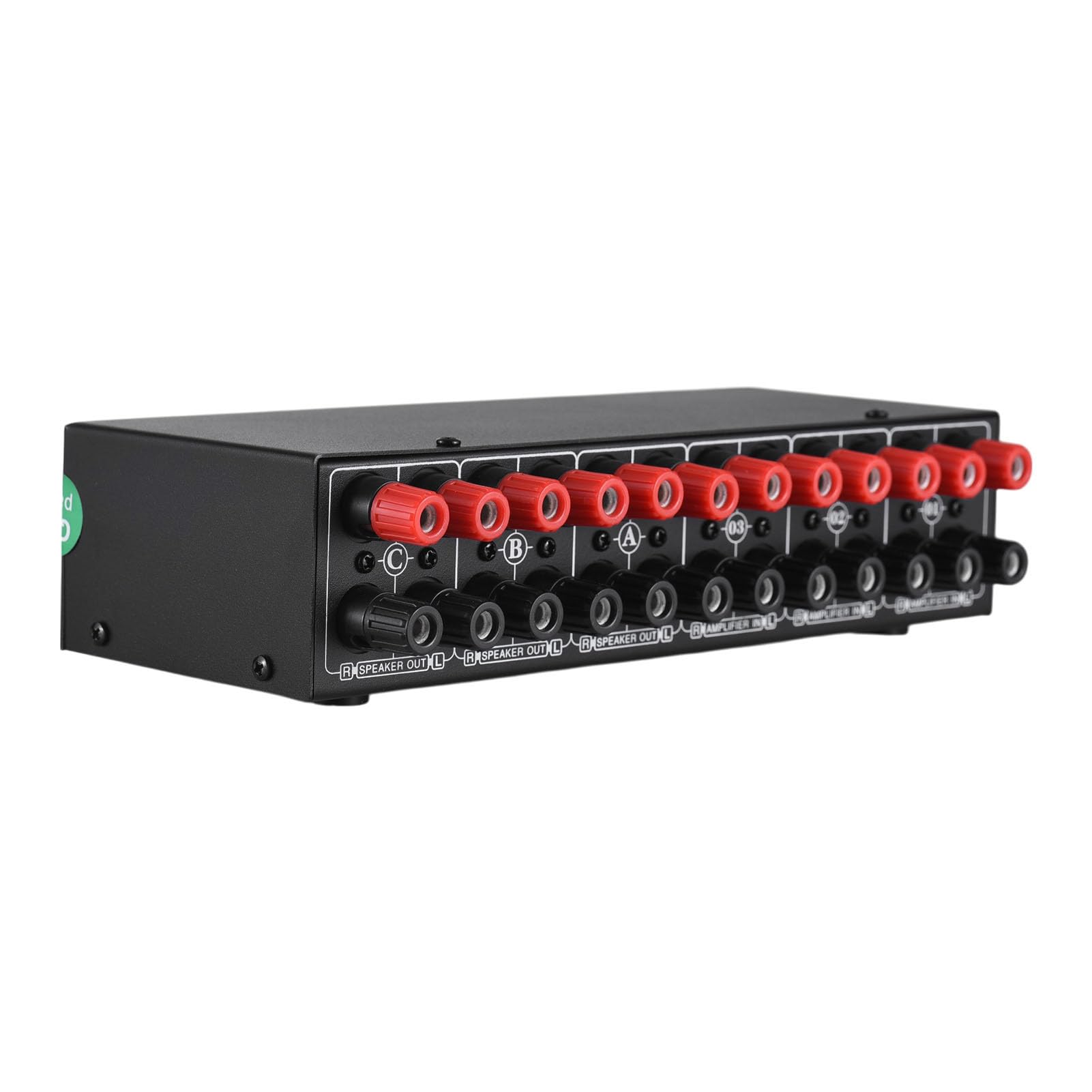 Switch Selettore Altoparlanti Amplificatore a 3 Vie, Scatola Splitter a 2, Switcher Altoparlante AB per L'audio di Stereo Home con USB, SD, FM, 3 Uscita 3, Plug e Play, Display