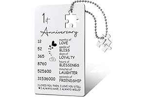 First 1 Yr Wedding Anniversary Gift for Him engraved Metal Wallet Insert Card