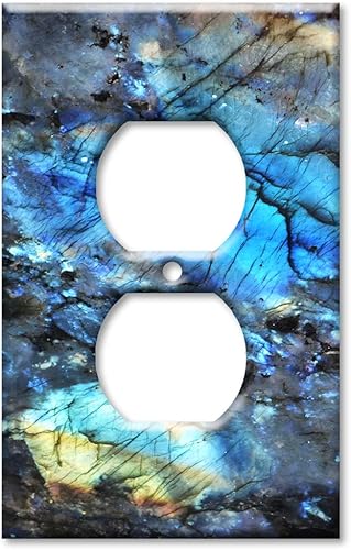 Miniatura 5 de Art Plates - Placa decorativa para interruptor de luz - Placa decorativa de pared metálica - Combo Outlet - Decora - Cuarcita azul lemuriana -