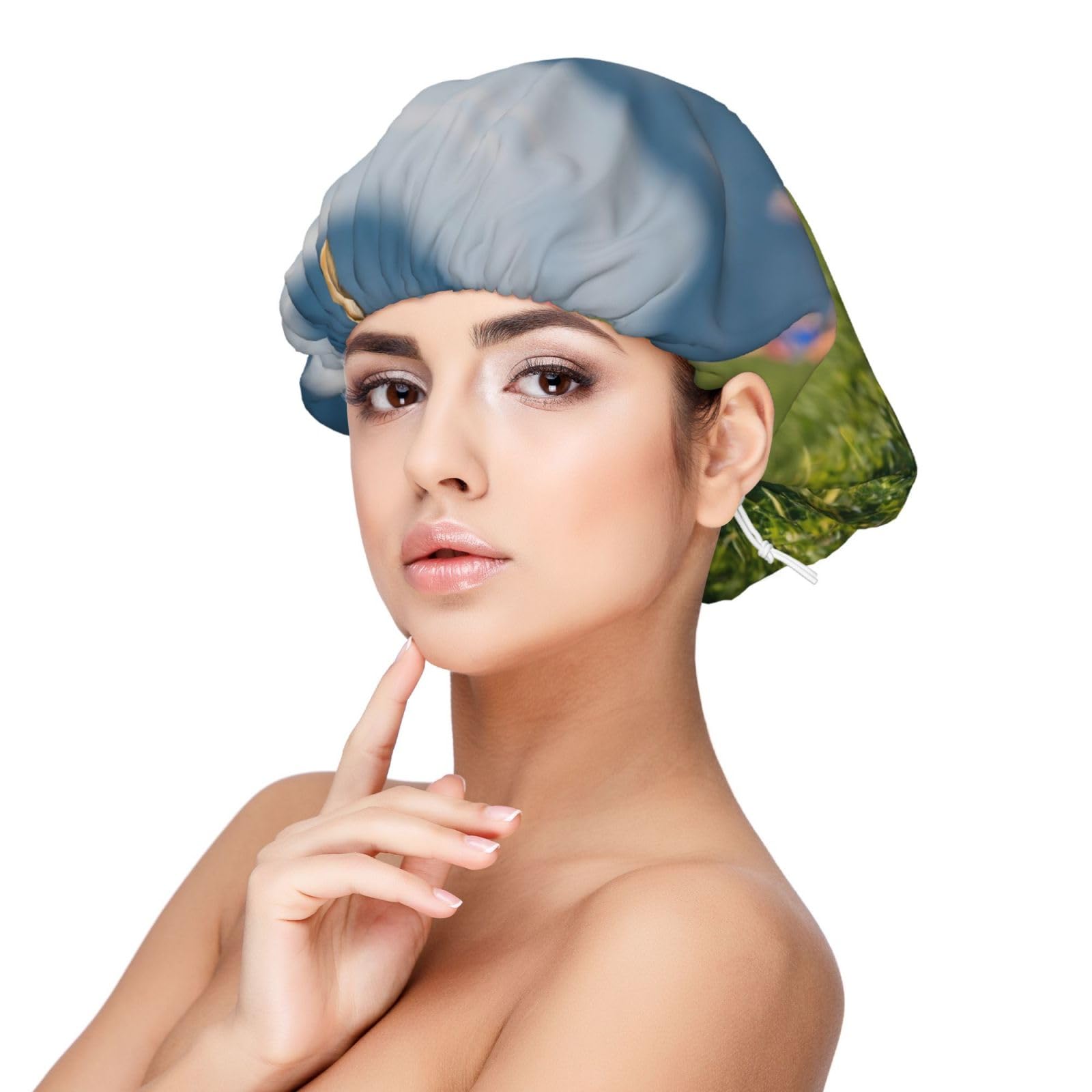 Double Layer Reversible Hair Wrap Satin Sleep Cute Corgi Cap Bonnet for Braid Curly Hair Satin Bonnet Black