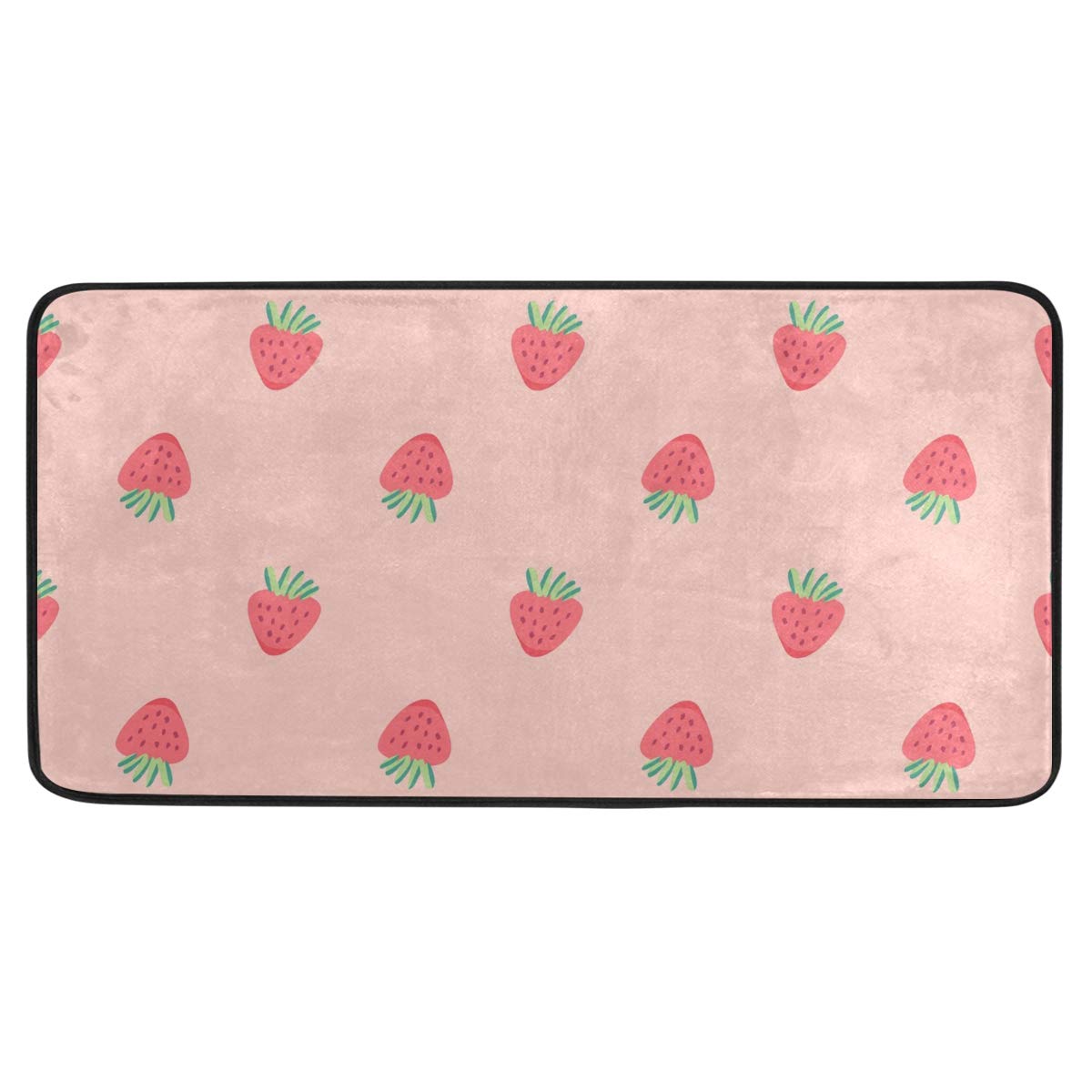 Amazon｜カオリヤ キッチンマット いちご柄 苺柄 果物屋 100×50cm