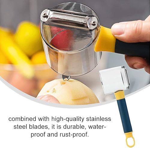 Miniatura 6 de Pelador de patatas de acero inoxidable con peladores de frutas de velocidad de barril para una variedad de frutas y verduras con pieles