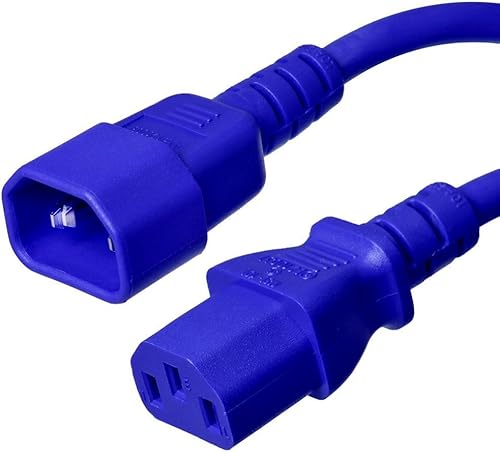 Cable de alimentación C14 a C13, azul, 15A, 250V, 143 SJT, 2 pies