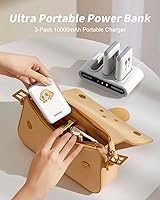 Vista 6 de GOODaaa Cargador portátil, paquete de 3 cables integrados de banco de energía delgado de 10000 mAh, 3 salidas 1 entrada para todos los dispositivos