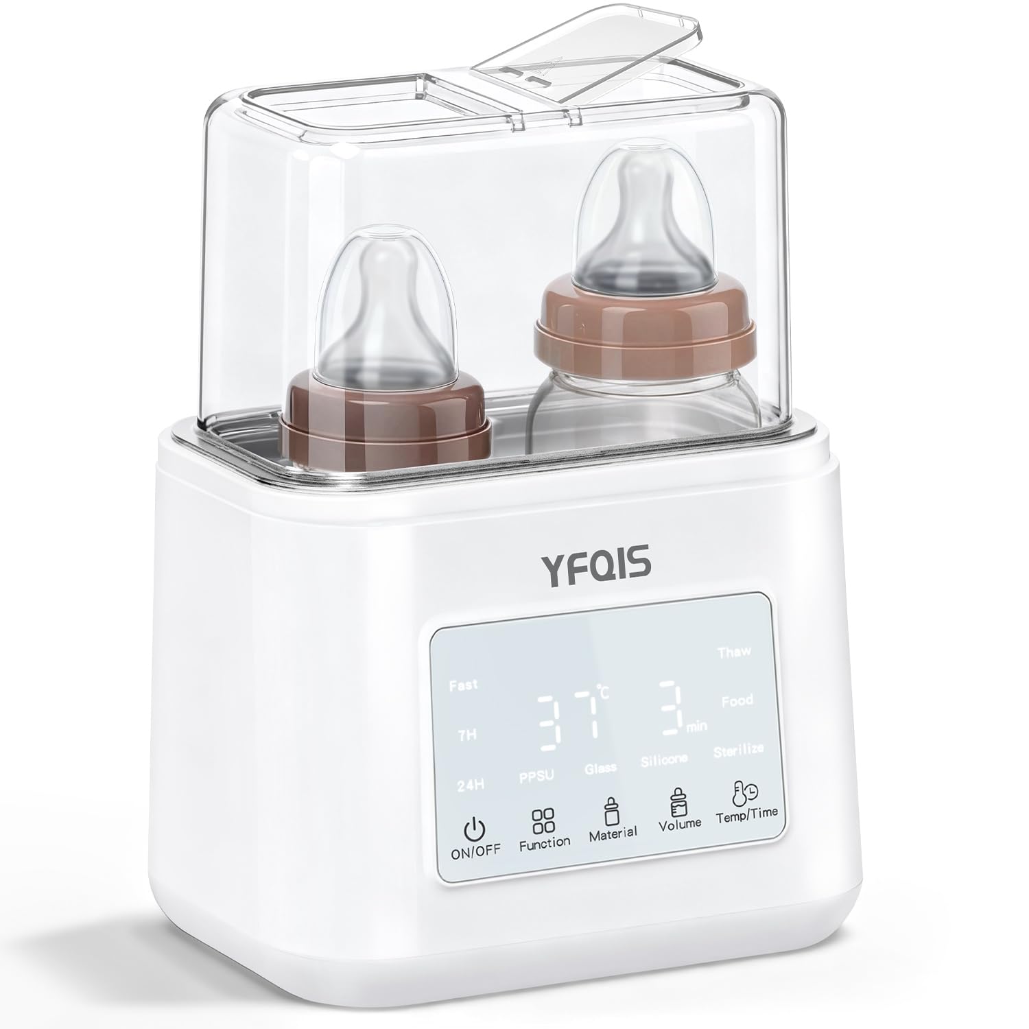 Flaschenwärmer Baby, 10-in-1 Muttermilch Erwärmer Schnelles Erwärmen Von Muttermilch Und Babynahrung, 7H&24H Warmhaltefunktion, Sterilisator Baby Mit Automatischer Abschaltung, BPA-frei