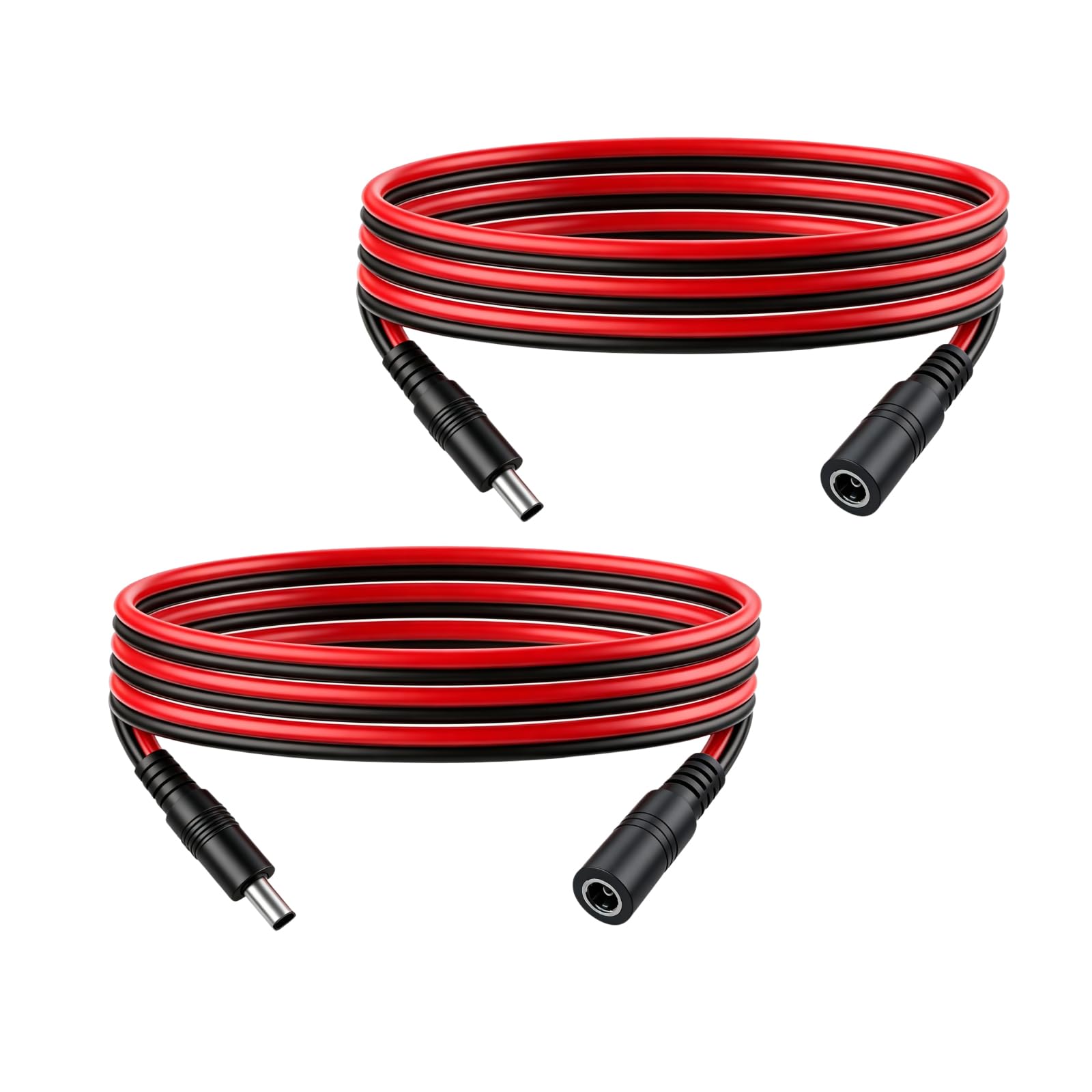 6.5FT 5.5mm×2.1mm DC Power Extension Cord 14AWG Male to Female Connector 5521 Connector for LED Strip Outdoor Power Supply Solar Panel 2pcs