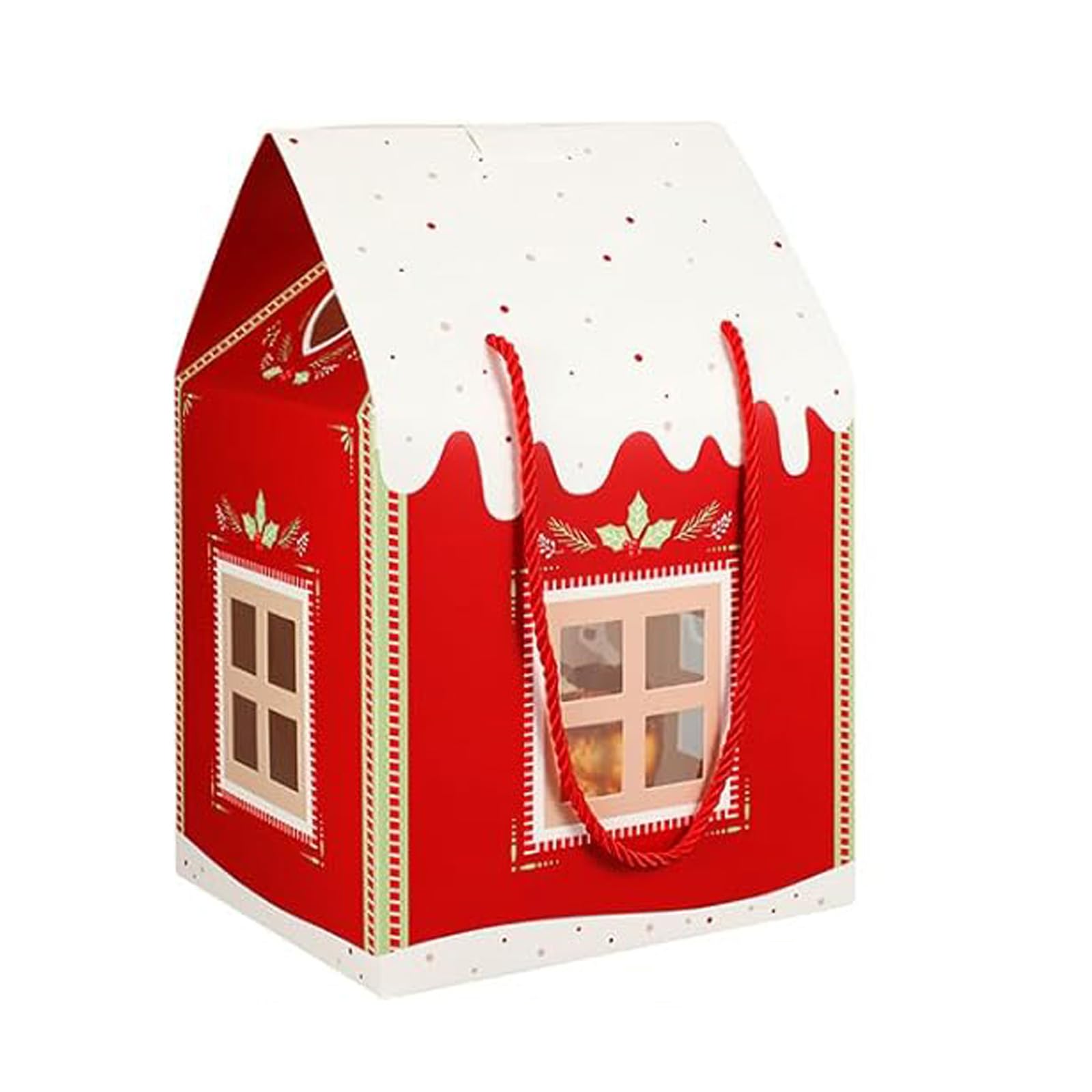 Holiday Home Deluxe Box, Red Christmas Cottage Luxury Housewarming Presents & Seasonal Celebration Box Holiday Decor Wonderland Cabin Design Festive Present Packaging Home Shelf Display Decor