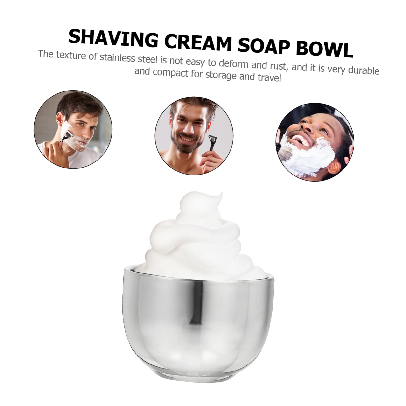 VICASKY 2Pcs Stainless Steel Shaving Bowls Durable for Shaving Soap Elegant Design for Home Use Barbershops High End Fashion Silver Bowls