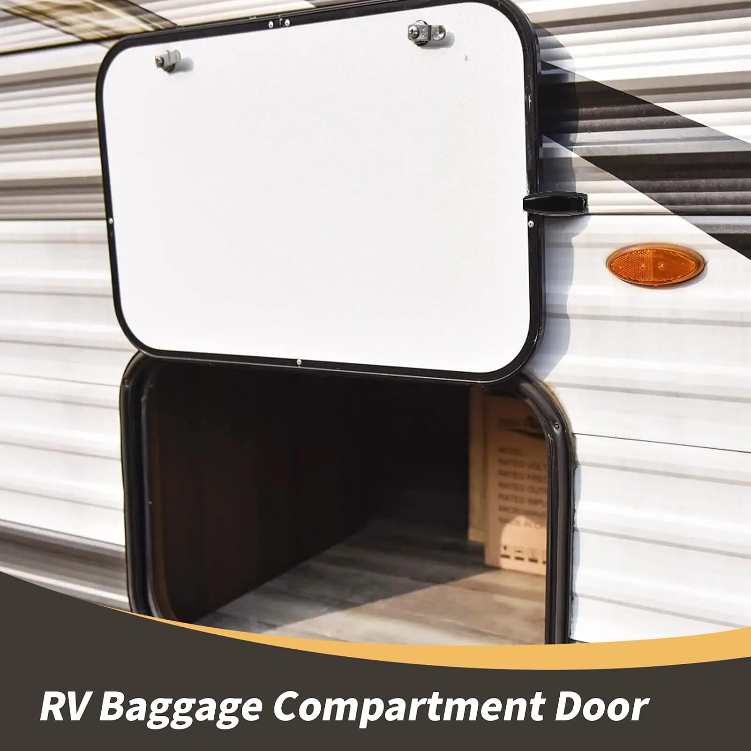 4Pcs 2.52" RV Baggage Door Catch Camper Trailer Storage Door Latch Hook,RV Door Holder Baggage Compartments and Doors Open,Black