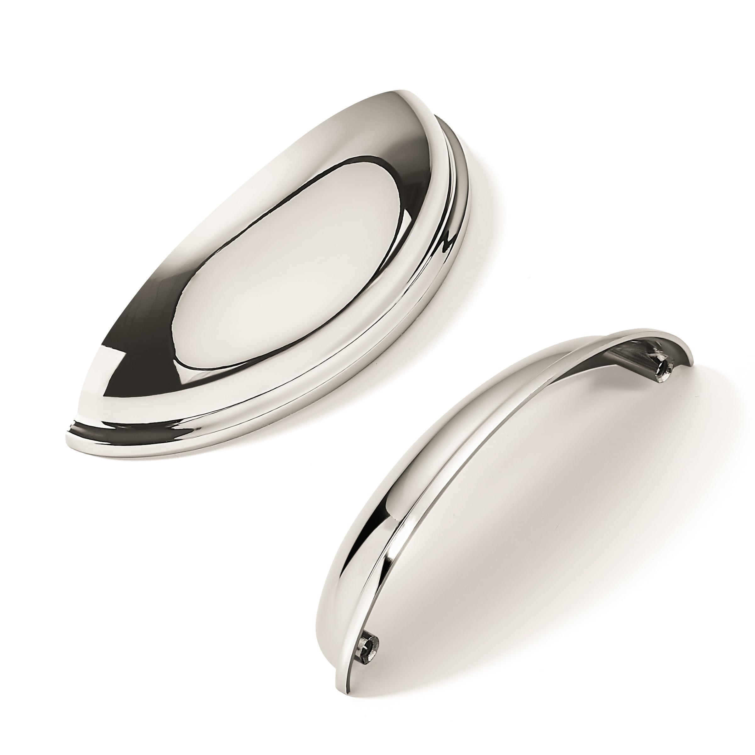 KHTUMEWARE-P9001 Polished Nickel Cabinet Pulls CTC 4 in (102 mm) 10-Pack