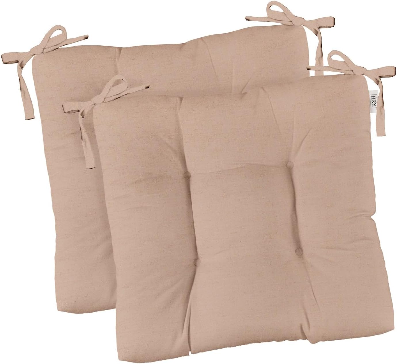 RSH DECOR Sunbrella Tufted Chair Cushions Set of 2 | 18" x 18" | All-Weather Square Cushions for Patio Furniture | American Made | Crafted with Sunbrella Performance Fabric (Canvas Forest Green)