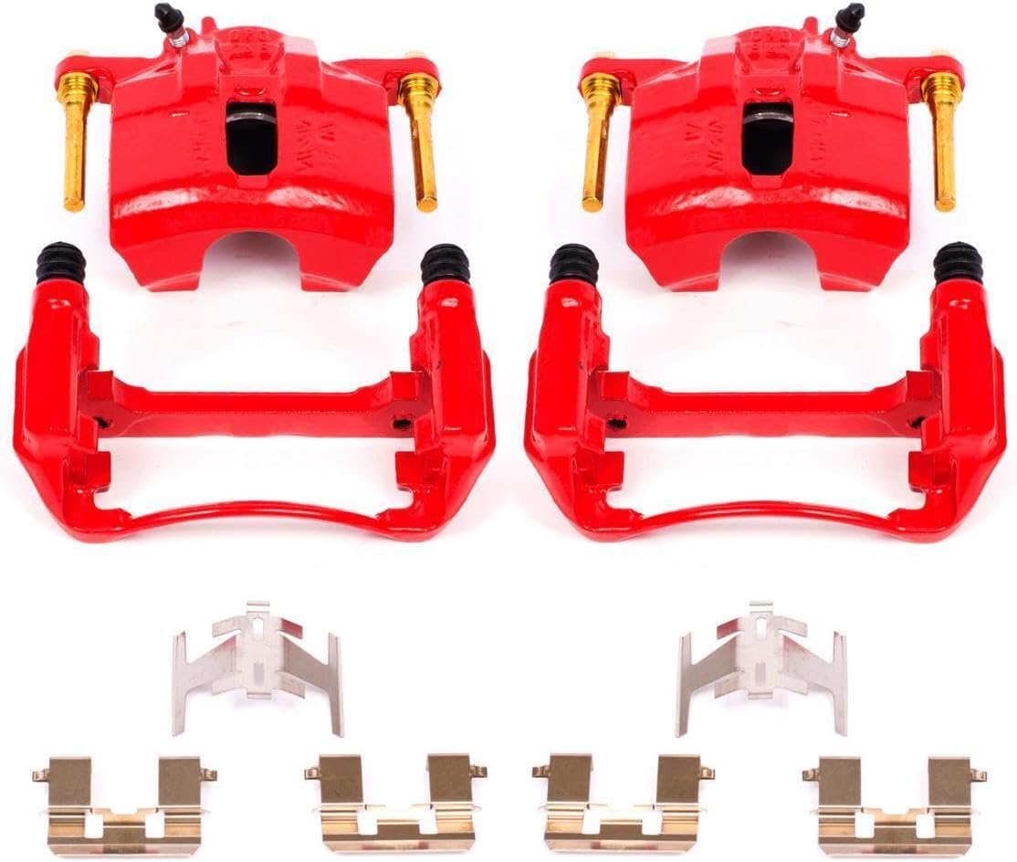 PowerStop Front Red Powder Coated Brake Caliper Pair For Acura CL 1997-99 |Integra 1997-01 |TL 1995-98 |Vigor 1992-94 |Honda Accord 1991-97 - High Temp Brake Caliper Upgrade, S1460