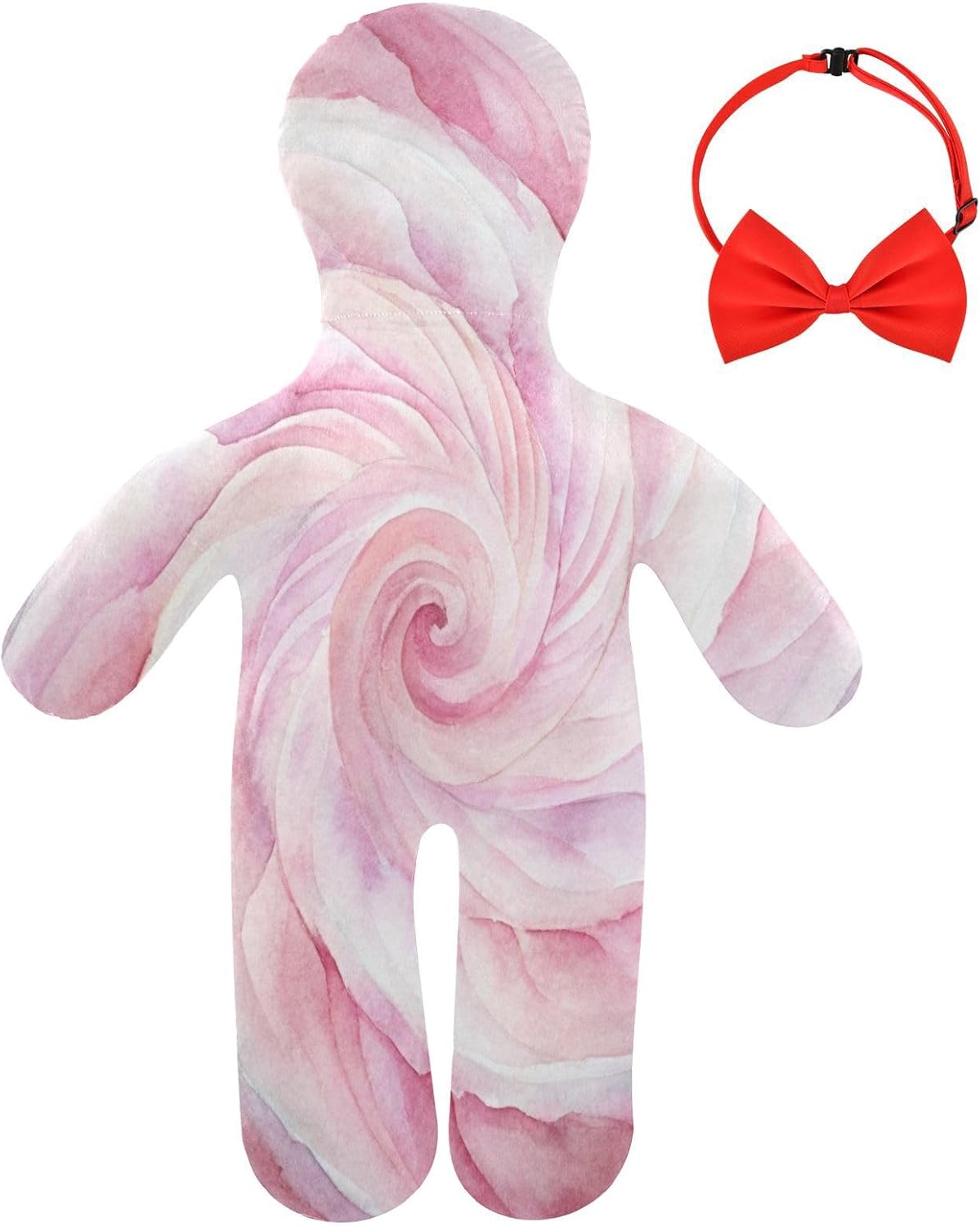 Pink Vortex Human-Shaped Pillow Soft Body Pillows Washable Velvet Pillows for Anxiety Relief Sleeping Cuddling & Support