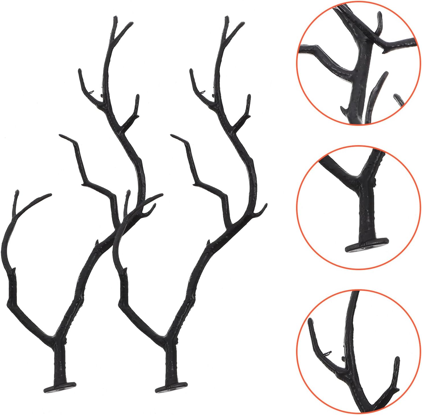 OSALADI Artificial Antler Branches 6pcs Set, Faux Twig Decorations for DIY Halloween and Christmas Headband Accessories, Natural-Looking Resin Material for Home and Party Décor