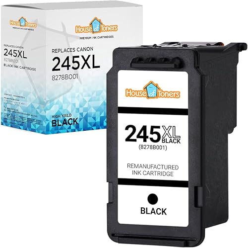 Houseoftoners Cartuchos de tinta remanufacturados de alto rendimiento de repuesto para Canon PG-245XL Black Pixma iP280, MG2522, MG2525, MG2555,