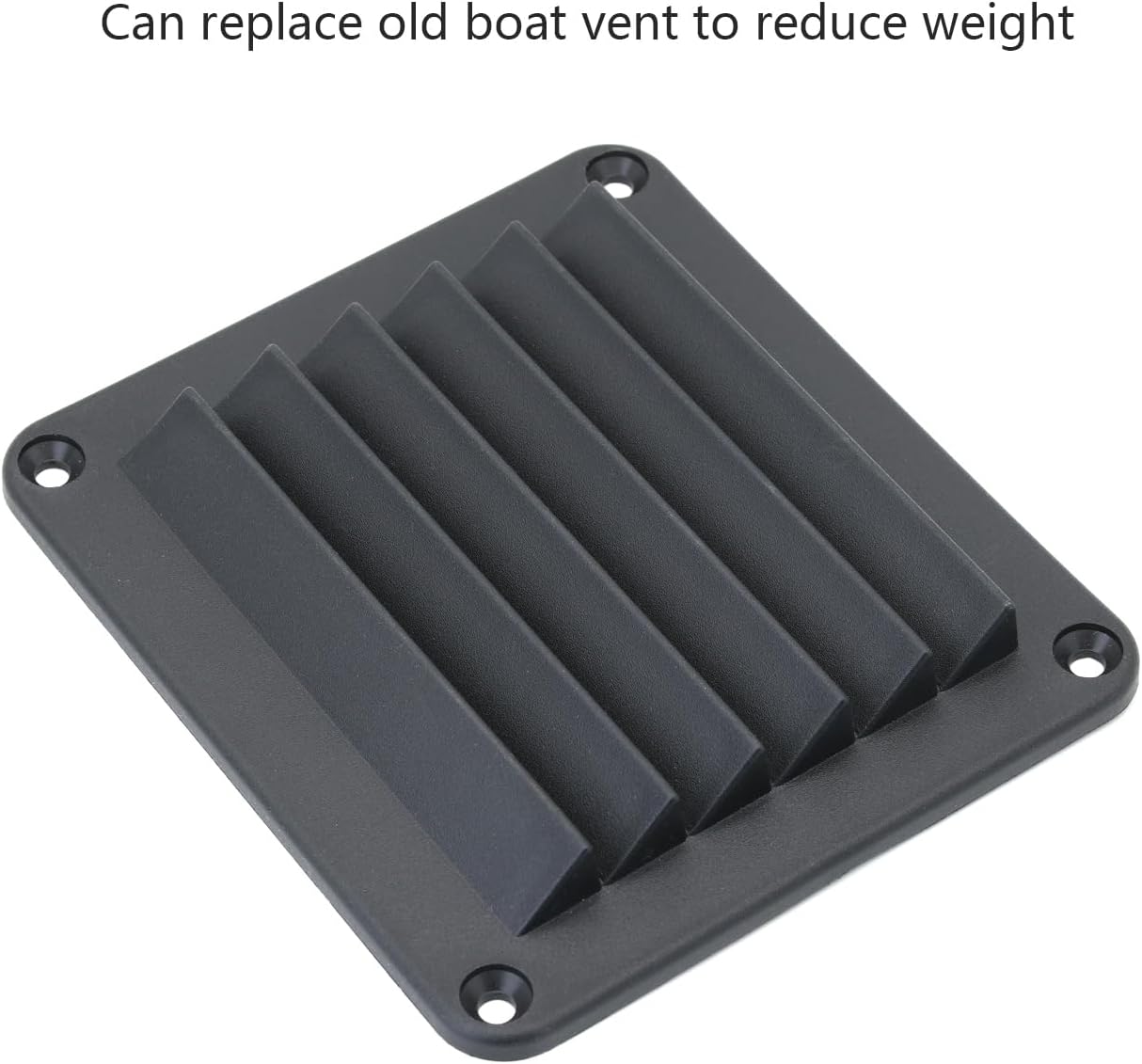 Marine Nylon 5.5" Louvered Black Flush Thru Vent for Boat and Caravan | Free Stainless Steel Screws(4 Pcs)