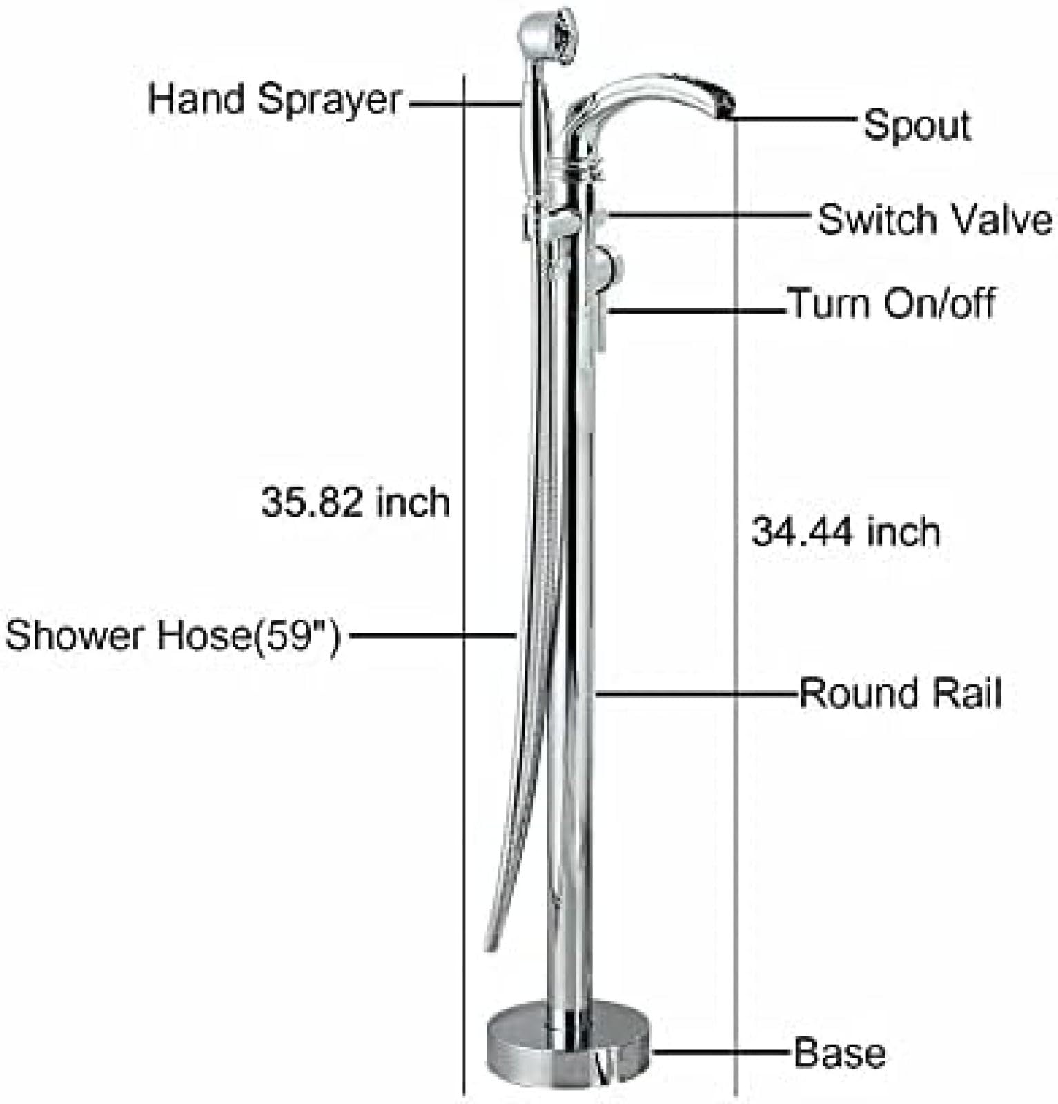 montowana na podłodze wolnostojąca bateria do wanny i prysznica wodospad do napełniania wanny bateria mieszająca bateria mieszająca system baterii-chrom,chrom a Household faucets