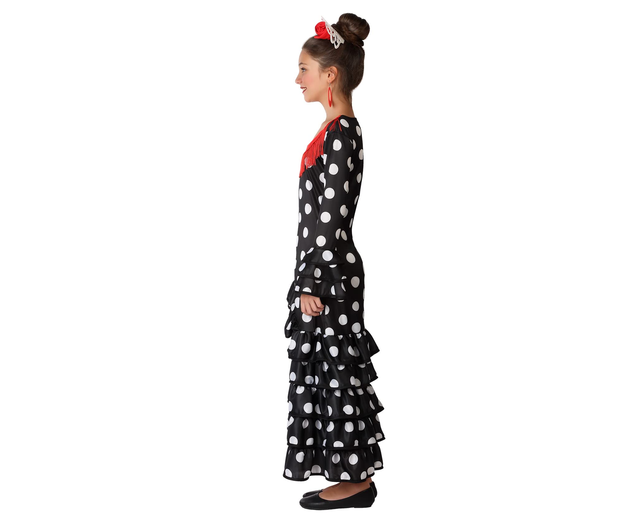 Atosa Disfraz De Flamenca Sevillana En Blanco Y Negro Para Niña – Vestido Infantil Para Ferias Y Fiestas