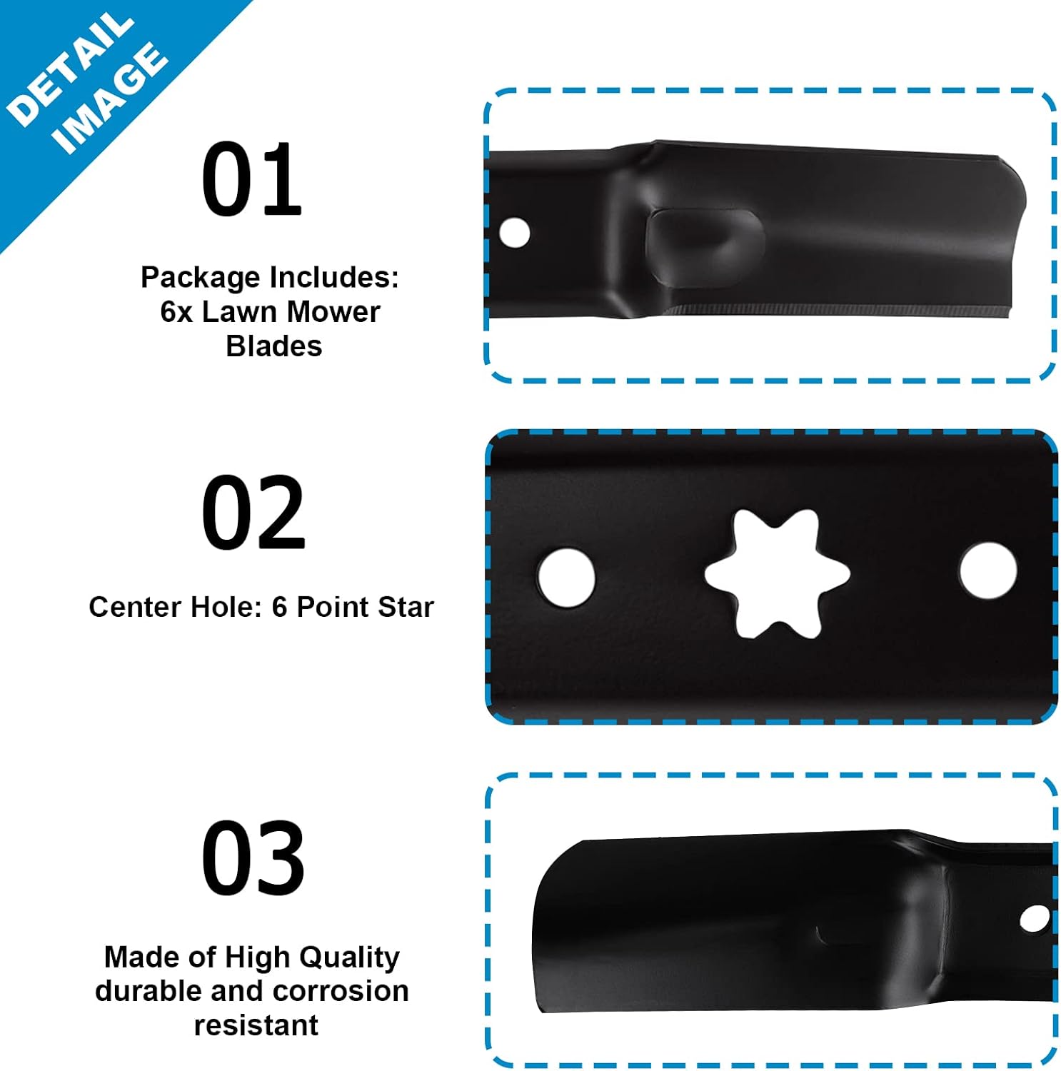 942-05052A 50" Mower Blades for Cub Cadet/MTD/Troy Bilt 942-05052 742-05052A 50 inch Deck 6 Pack