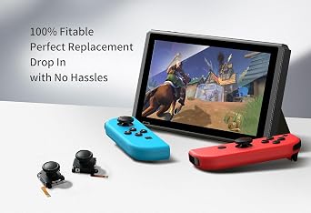 GuliKit Switch Joysticks Replacement, Updated Anti-Drift TMR Electromagnetic Joystick For Switch LCD/OLED Joy Con & Switch Lite, Analog Thumbstick Upgrade Kit With Multiple Color Stick Caps