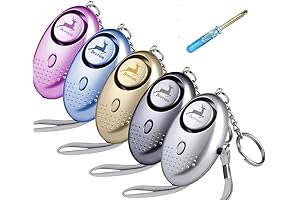 5-Pack 150 dB Deeram Emergency Alarms with LED Lights for Personal Safety