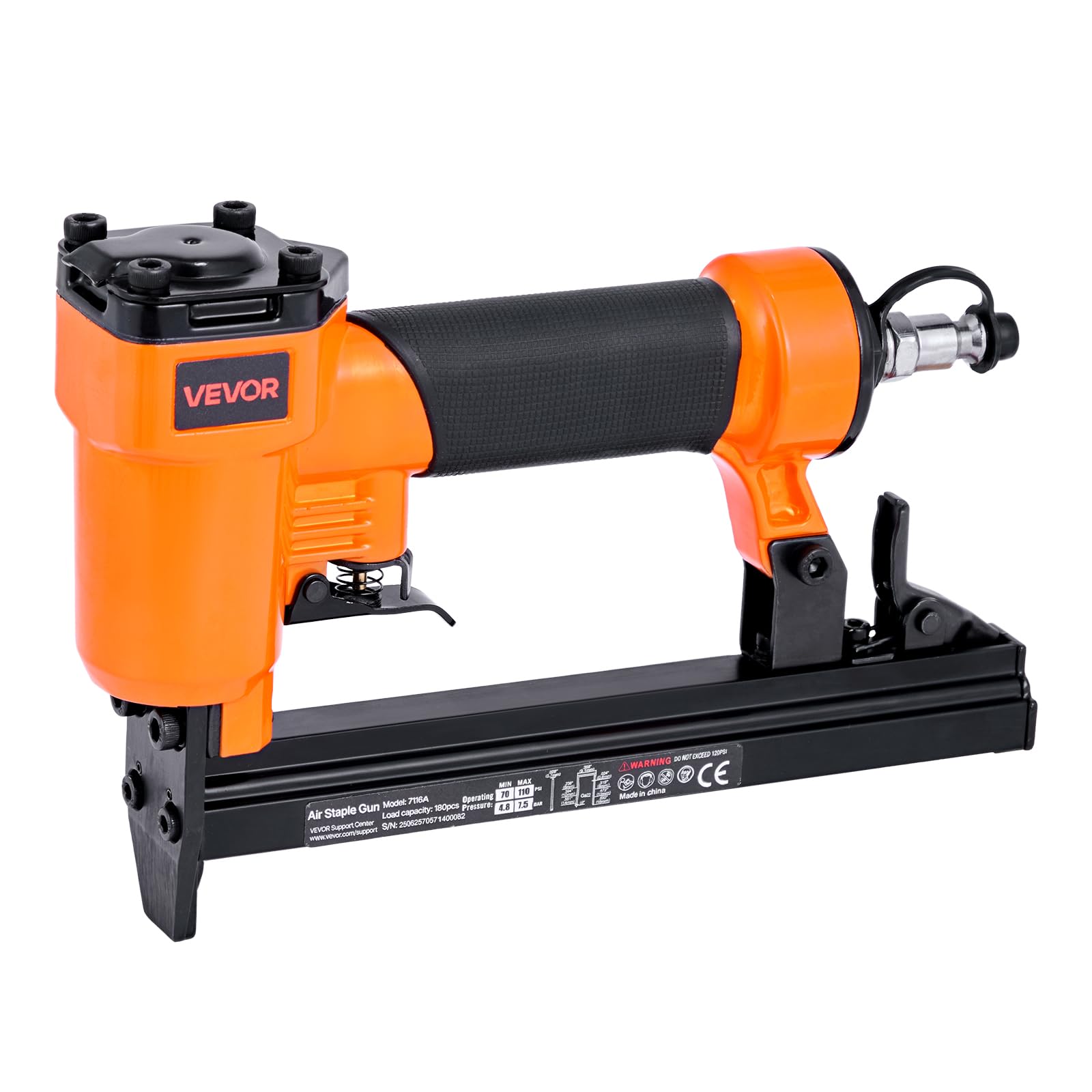 VEVOR Druckluftnagler, Drucklufttacker für Feindrahtklammern der Serie 71, 9,1 mm Krone, 4–16 mm Länge, 70–110 PSI, Druckluft Nagelpistole für Holzarbeiten, Polsterarbeiten, Heimwerkerprojekte