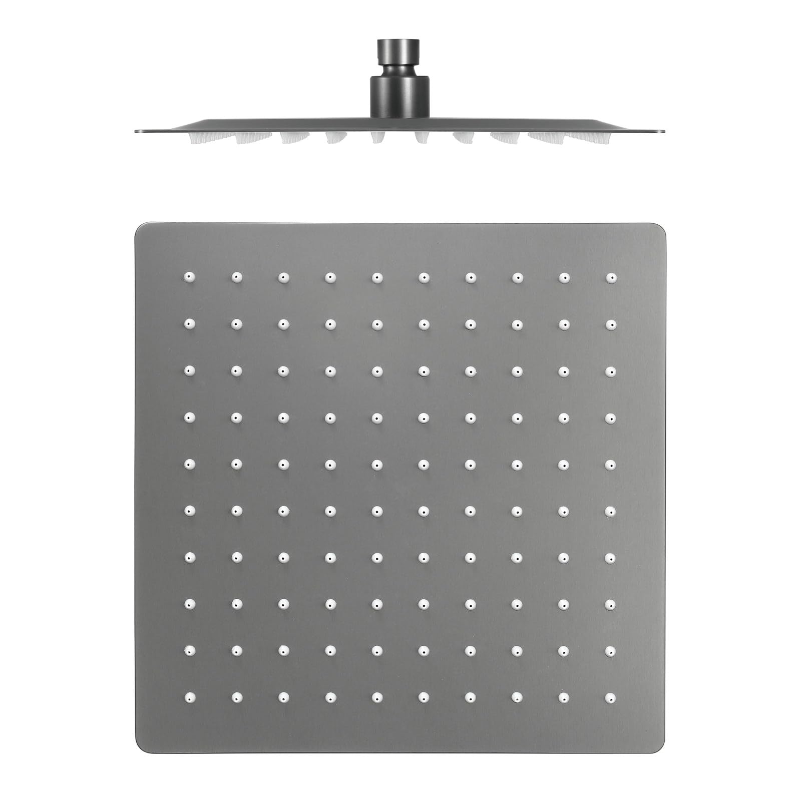 Rociador Ducha Efecto Lluvia, Alcachofa de Ducha Grande con Filtro Antical, Acero Inoxidable 304, 360° Giro, Conexión G1/2, Gris