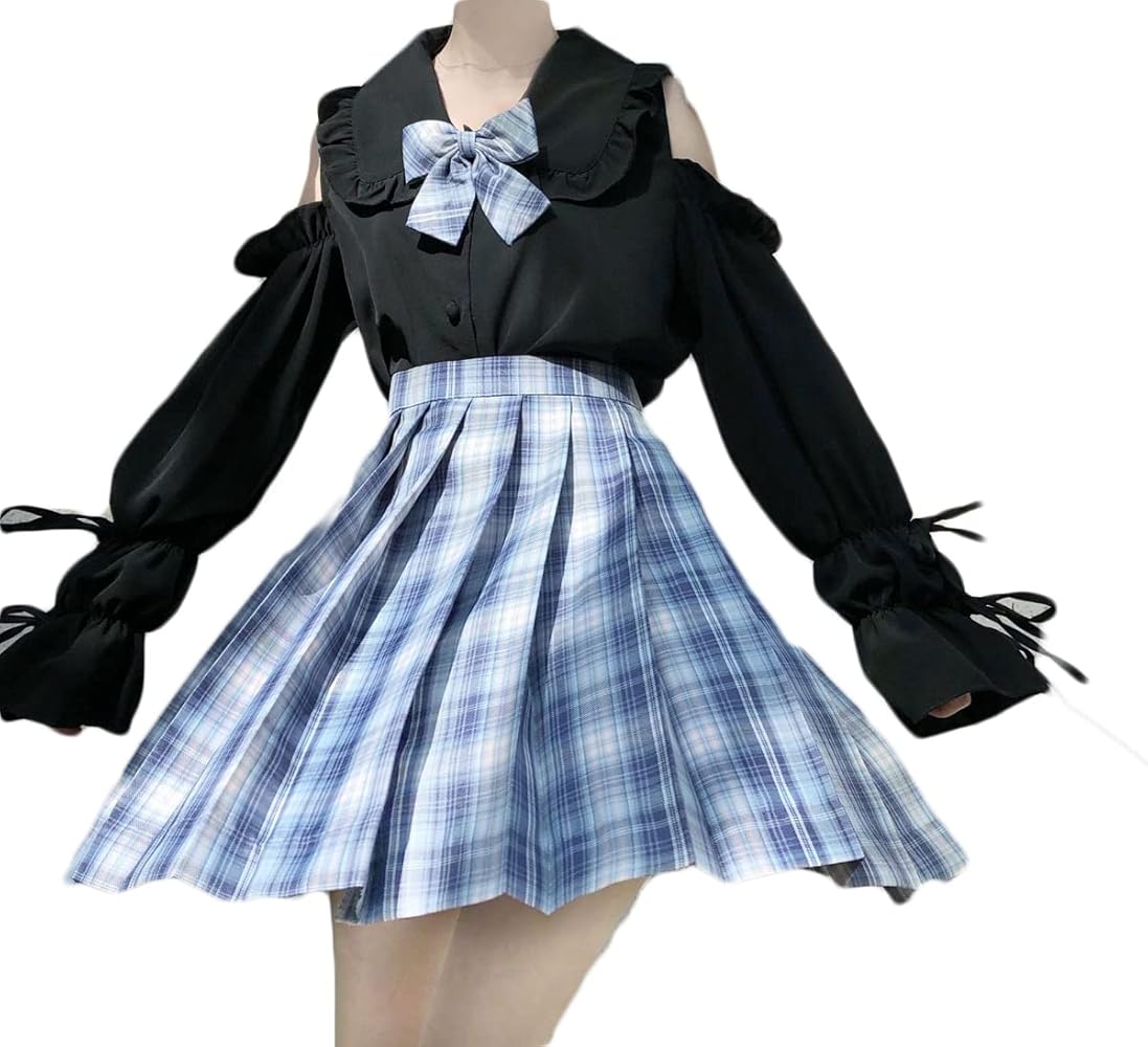 Amazon.co.jp: [UpdateClassic] ゴスロリ ロリータ ブラウス 肩