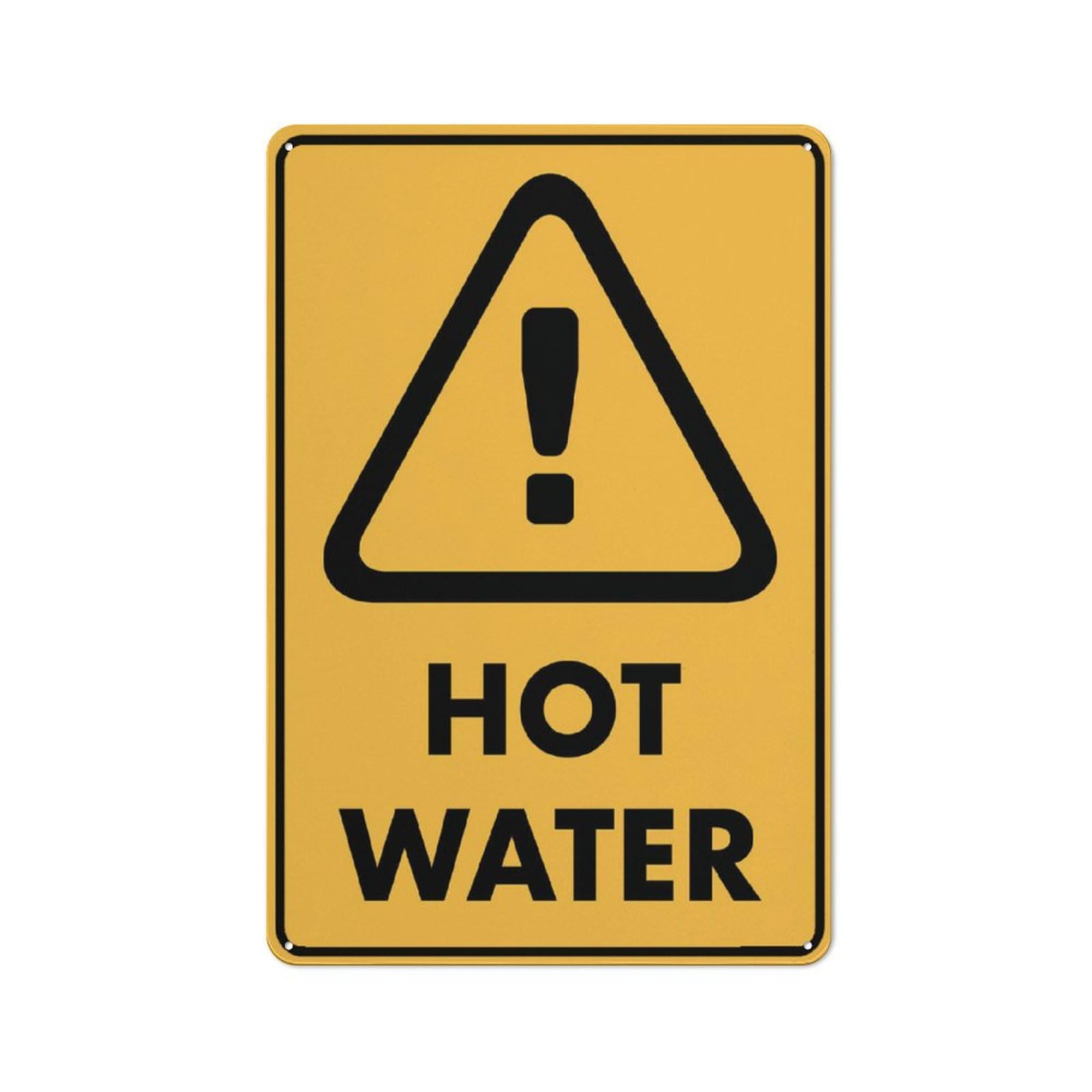 Caution Hot Water Sign For Business 8""X12"" Rust Free Aluminum Uv Printed,4 Pre-Drilled Holes.Durable/Weatherproof