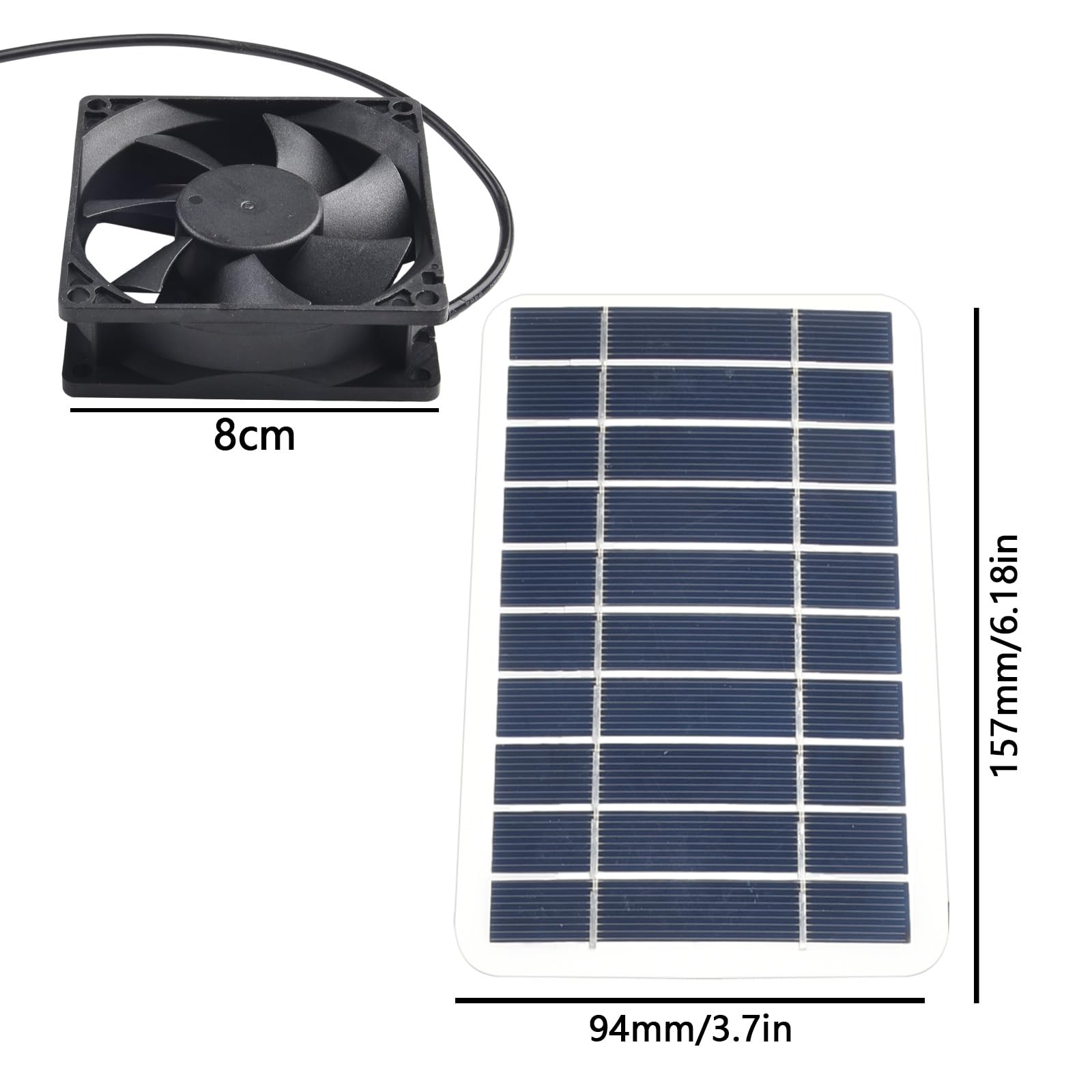 Ventilatore Solare 30W Per Estrazione Aria - Impermeabile, Con Pannello Solare - Per Serre, Cucine, Stalle
