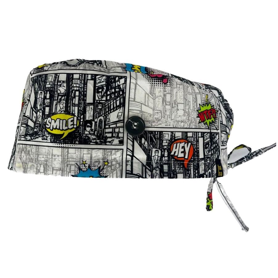HappyHat - Gorro quirofano COMIC Hombre talla: Estándar (hasta 59 cm) color: Gris