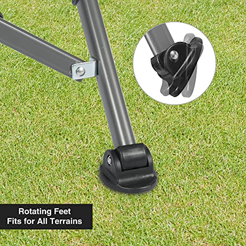 Redcamp Folding Camping Chair For Adults, Sturdy Steel Frame Outdoor Camp Chairs Portable Lawn Chair With High Back And Cup Holder, Heavy Duty Support 250Lbs, Black #TOP4