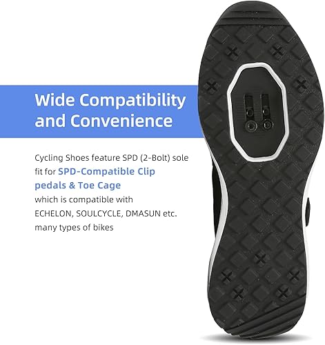 Miniatura 3 de Kyedoo Zapatos de ciclismo de interior para hombre compatibles con tacos SPD, cómodos zapatos de bicicleta para caminar, CEATS incluidos