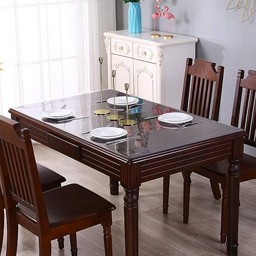 Miniatura 3 de Mantel redondo de plástico transparente para mesa, cubierta circular para muebles, vinilo impermeable, lavable, PVC, resistente al calor, para mesa